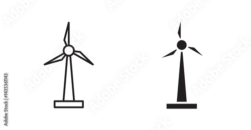 Wind turbine icons. Vector isolated elements concept