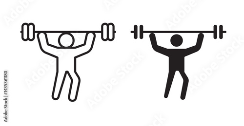 Weightlifter icons. Vector isolated elements concept