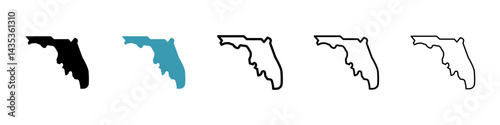 Florida map vector icon logo or illustration