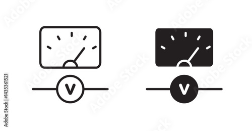 Voltmeter icons. Vector isolated elements concept