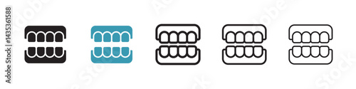 False jaw vector icon logo or illustration
