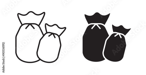 Trash bag icons. Vector isolated elements concept