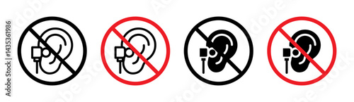 Do not use earphone vector icon logo or illustration