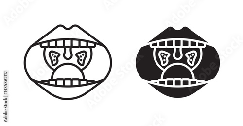 Tonsil icons. Vector isolated elements concept