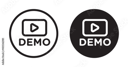 Demo video vector icon logo or illustration