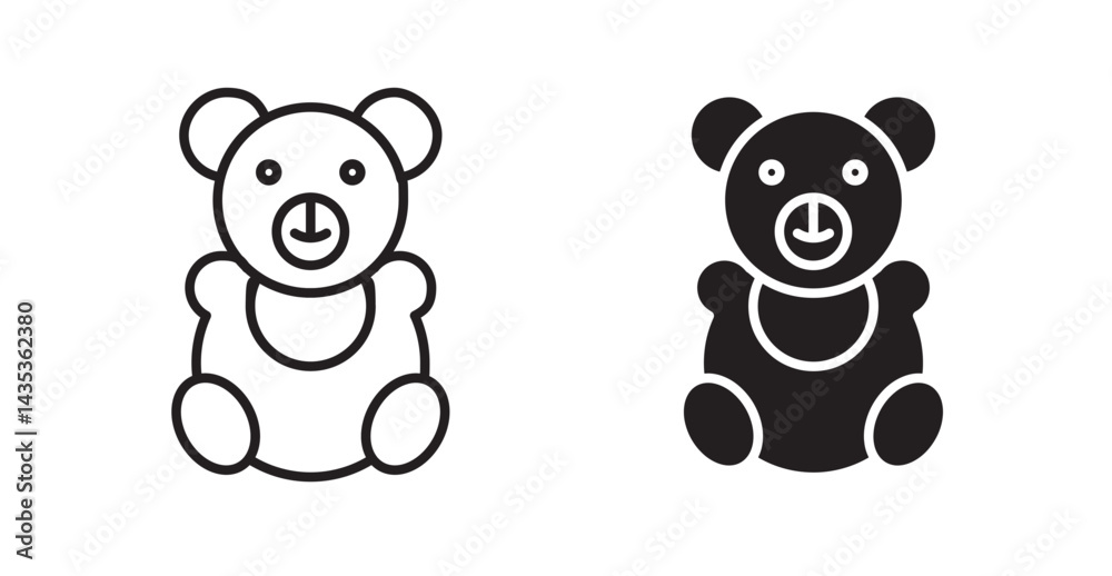 Obraz premium Teddy bear icons. Vector isolated elements concept