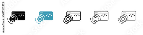 Code optimization vector icon logo or illustration