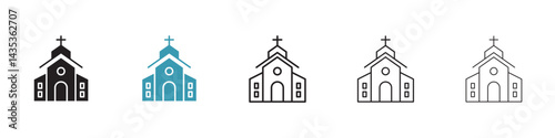 Church vector icon logo or illustration