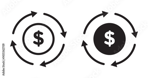 Circulation of money vector icon logo or illustration