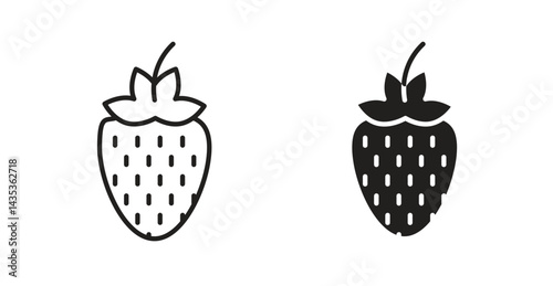 Strawberry icons. Vector isolated elements concept