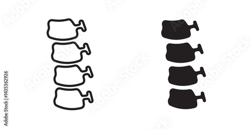 Spine Bone icons. Vector isolated elements concept