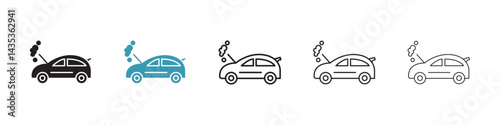 Car breakdown vector icon logo or illustration