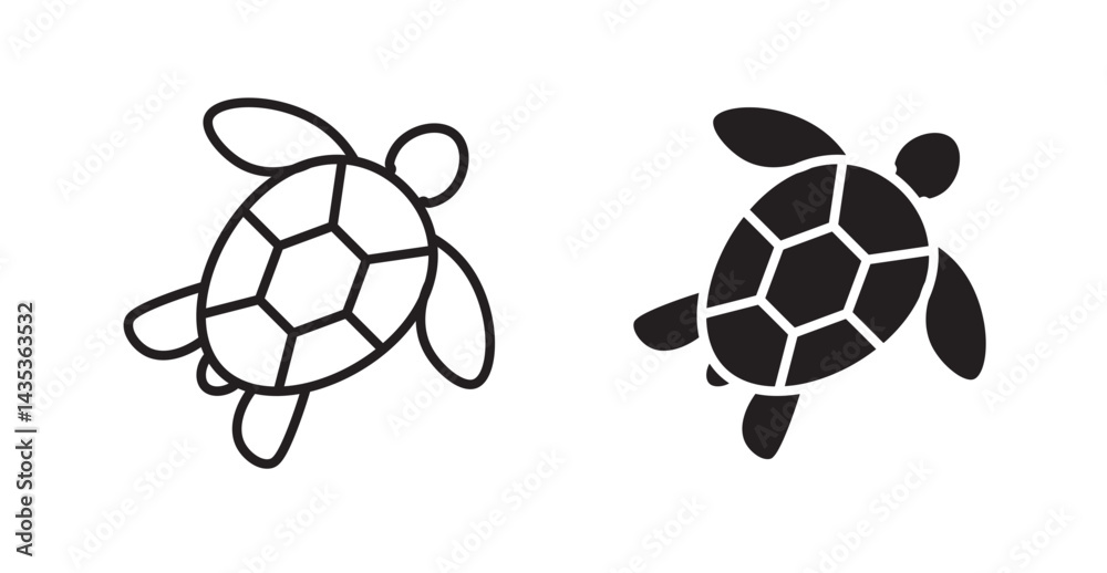 Obraz premium Sea turtle icons. Vector isolated elements concept