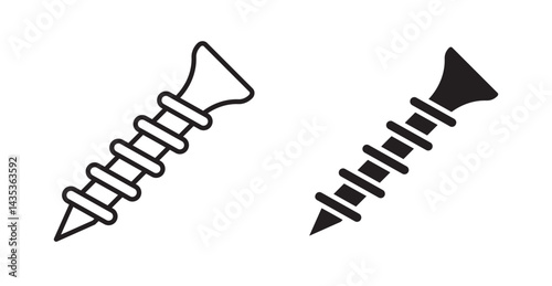 Screw icons. Vector isolated elements concept