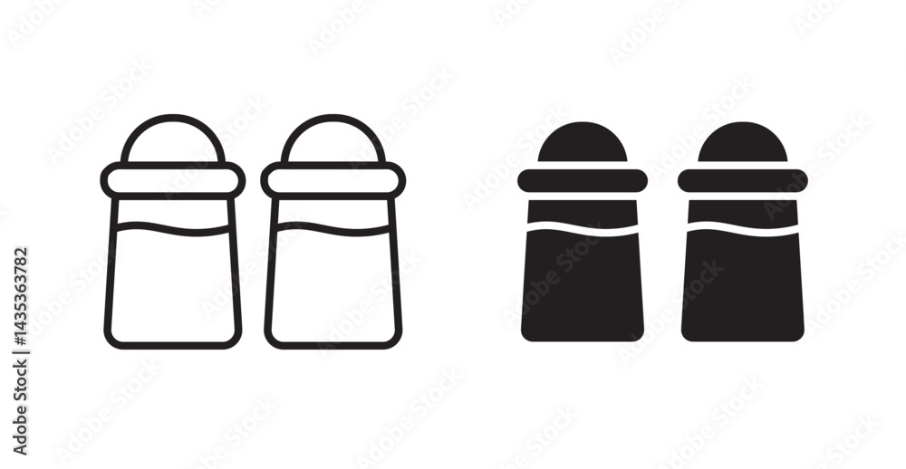 Salt and pepper icons. Vector isolated elements concept Salt and pepper icons. Vector isolated elements concept