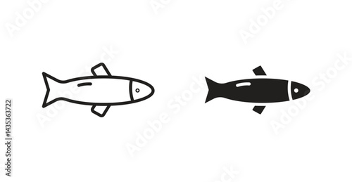 Sardine icons. Vector isolated elements concept