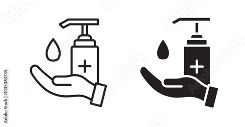 Sanitize hands icons. Vector isolated elements concept