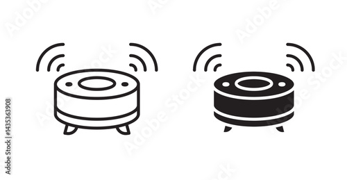 Robot vacuum cleaner icons. Vector isolated elements concept