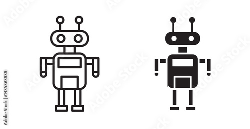 Robot icons. Vector isolated elements concept