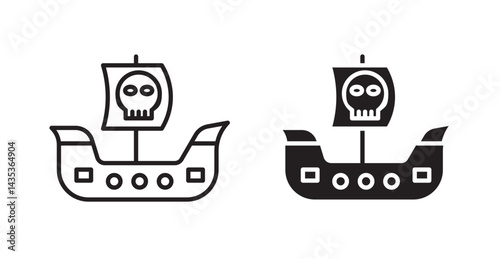 Pirate ship icons. Vector isolated elements concept