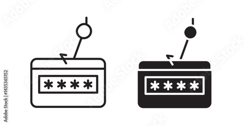 Password phishing icons. Vector isolated elements concept