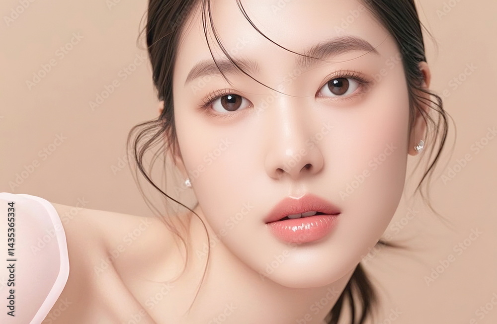 Naklejka premium 아름다움과 감정이 담긴 여성과 아이의 얼굴 클로즈업 Beauty and Emotion in Close-up Faces of Woman and Child