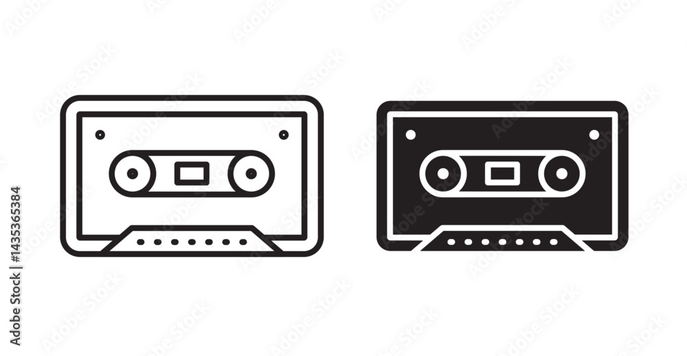 Old Cassette icons. Vector isolated elements concept Old Cassette icons. Vector isolated elements concept