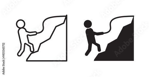Mountain climb icons. Vector isolated elements concept
