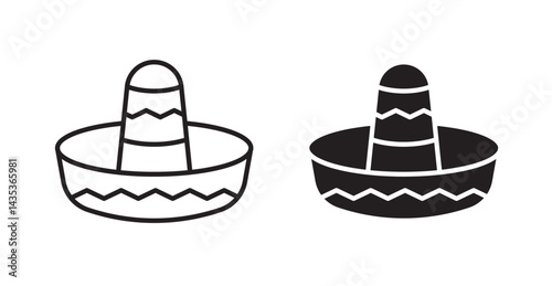 Mexican Hat icons. Vector isolated elements concept