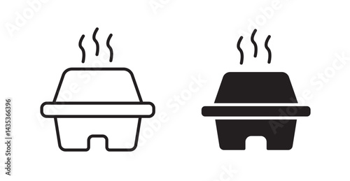 Lunch box icons. Vector isolated elements concept