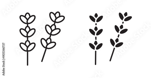 Lavender icons. Vector isolated elements concept
