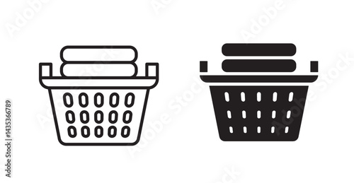 Laundry hamper icons. Vector isolated elements concept