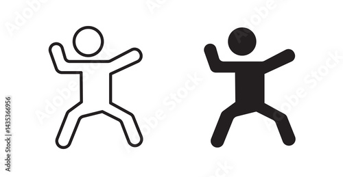 Kung fu icons. Vector isolated elements concept