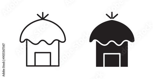 Hut icons. Vector isolated elements concept