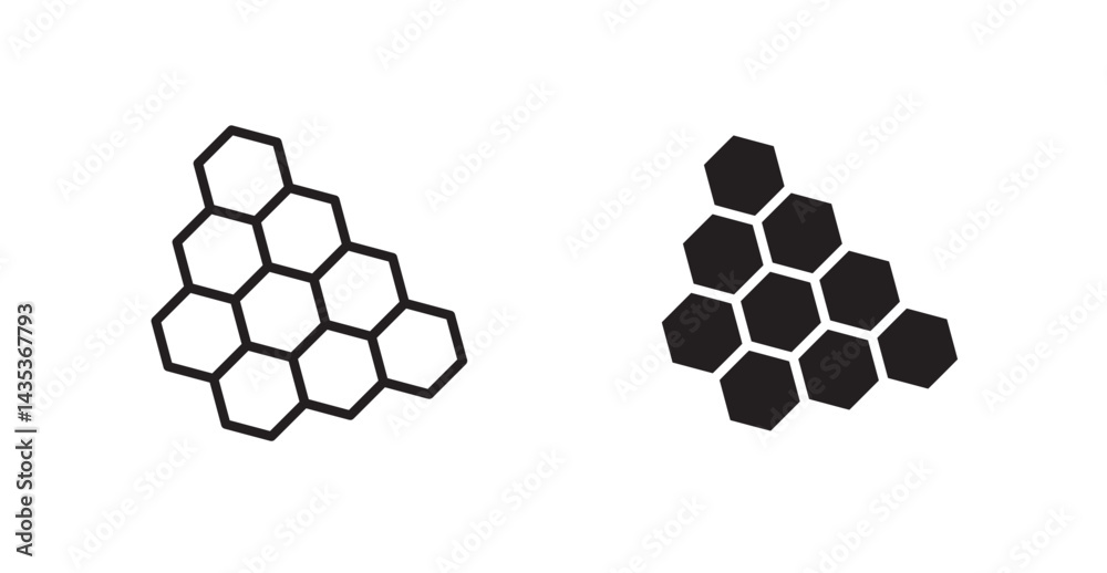 Obraz premium Honeycombs icons. Vector isolated elements concept
