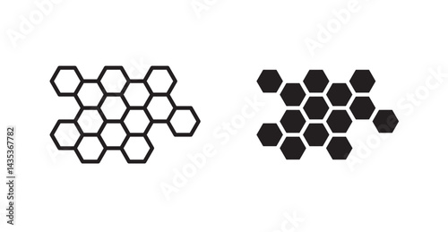 Honeycomb icons. Vector isolated elements concept