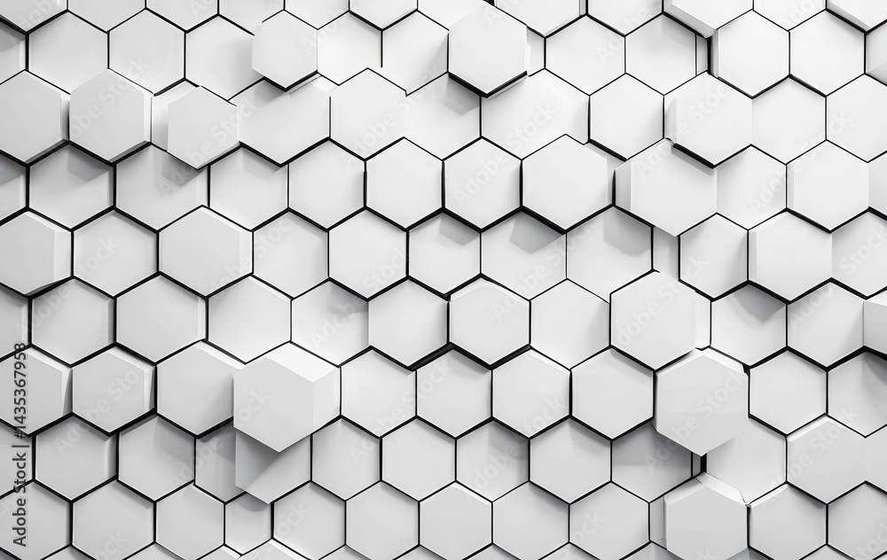 Fototapeta premium A vibrant abstract 3D background featuring interconnected hexagons in various shades, creating a dynamic and visually striking geometric pattern.