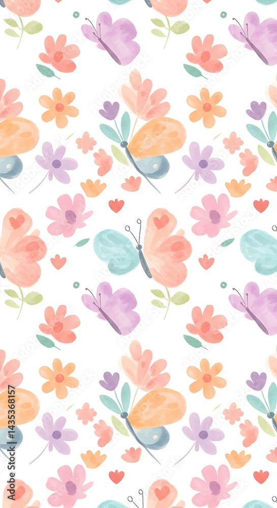 Pastel Flutter: A Floral Dream AI Generated Pastel Flutter: A Floral Dream AI Generated