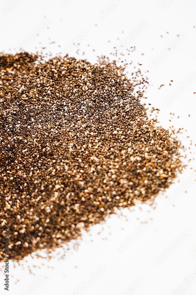 chia seeds create a blend of flavors on a white surface in a culinary setting chia seeds create a blend of flavors on a white surface in a culinary setting