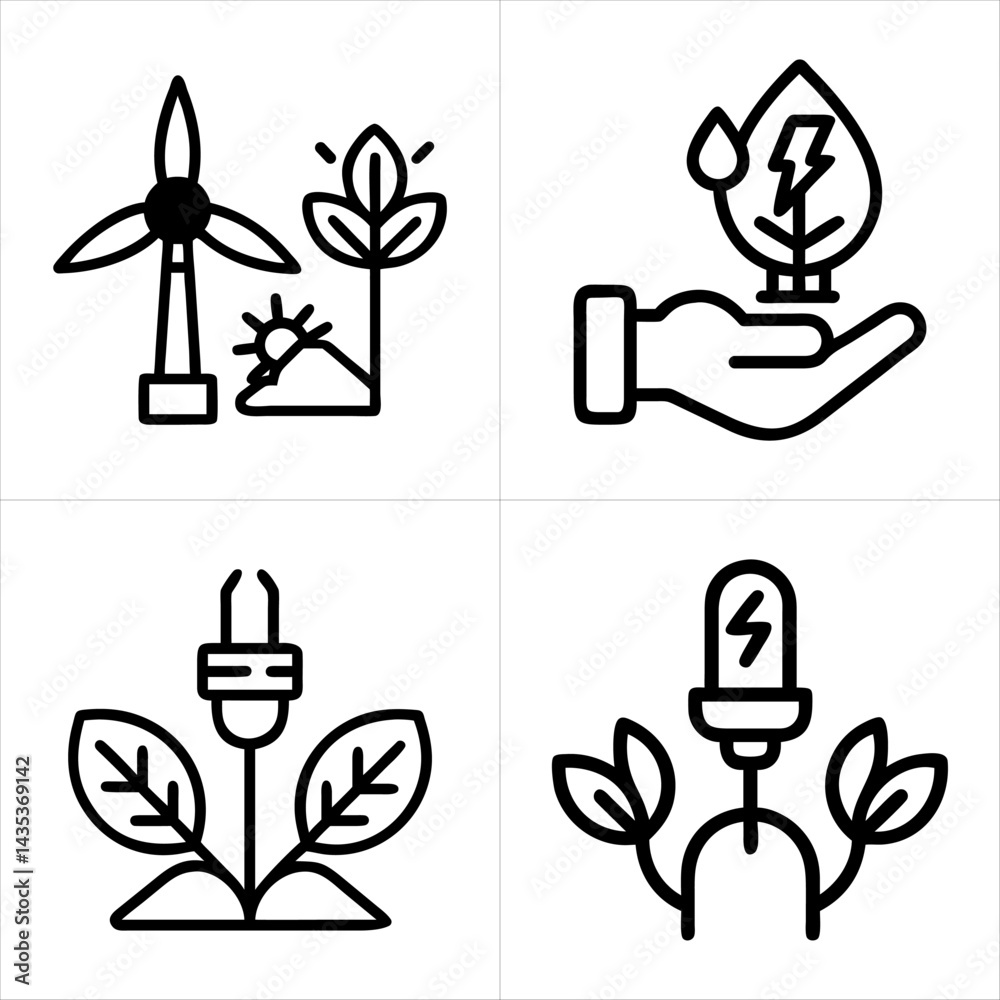 Fototapeta premium clean energy icon set 