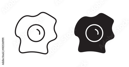 Fried egg icons. Vector isolated elements concept