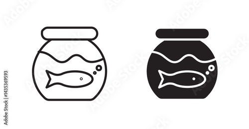 Fish bowl icons. Vector isolated elements concept