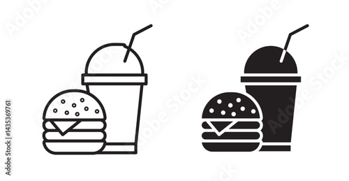 Fast food icons. Vector isolated elements concept