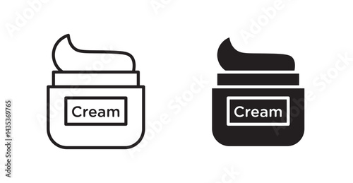 Facial cream icons. Vector isolated elements concept