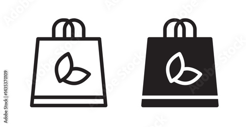 ECO bag icons. Vector isolated elements concept