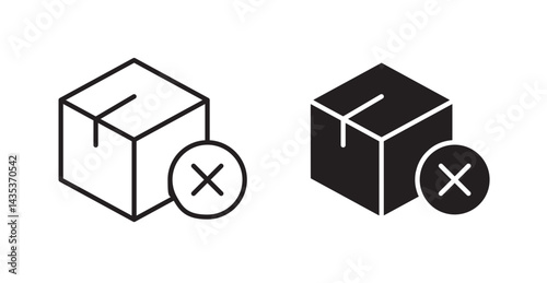Delivery cancelled icons. Vector isolated elements concept
