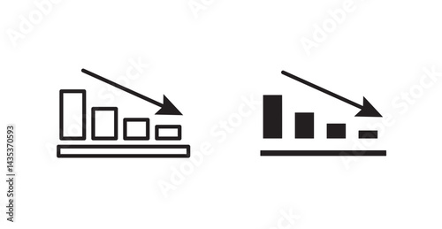 Decrease icons. Vector isolated elements concept