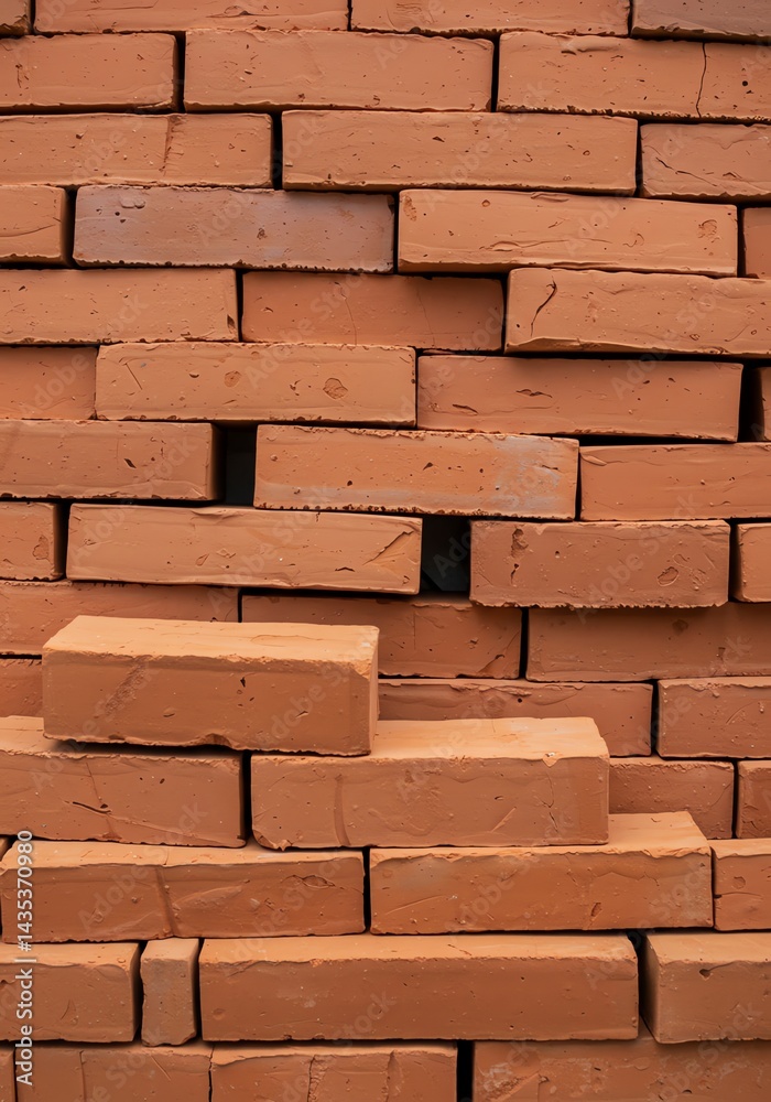 Obraz premium Red Brick Wall Texture Background Close Up