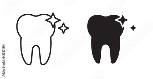 Clean teeth icons. Vector isolated elements concept