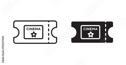 Cinema tickets icons. Vector isolated elements concept